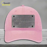 Black White Small Chevron Oil Rubbed Novelty License Plate Hat Unconstructed Cotton / Pink