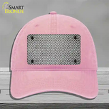 Gray White Small Chevron Oil Rubbed Novelty License Plate Hat Unconstructed Cotton / Pink