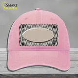 Tan White Small Chevron Oval Oil Rubbed Novelty License Plate Hat Unconstructed Cotton / Pink