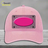 Pink White Small Chevron Oval Oil Rubbed Novelty License Plate Hat Unconstructed Cotton / Pink