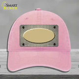 Gold White Small Chevron Oval Oil Rubbed Novelty License Plate Hat Unconstructed Cotton / Pink