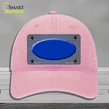 Blue White Small Chevron Oval Oil Rubbed Novelty License Plate Hat Unconstructed Cotton / Pink