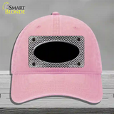 Black White Small Chevron Oval Oil Rubbed Novelty License Plate Hat Unconstructed Cotton / Pink