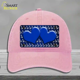 Blue White Anchor Hearts Oil Rubbed Novelty License Plate Hat Unconstructed Cotton / Pink