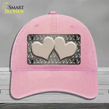 Tan White Anchor Hearts Oil Rubbed Novelty License Plate Hat Unconstructed Cotton / Pink