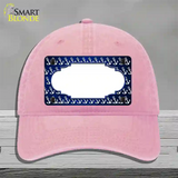 Blue White Anchor Scallop Oil Rubbed Novelty License Plate Hat Unconstructed Cotton / Pink