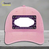 Purple White Anchor Scallop Oil Rubbed Novelty License Plate Hat Unconstructed Cotton / Pink