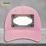 Tan White Anchor Scallop Oil Rubbed Novelty License Plate Hat Unconstructed Cotton / Pink