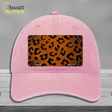 Orange Black Cheetah Oil Rubbed Novelty License Plate Hat Unconstructed Cotton / Pink