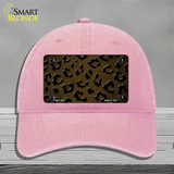 Brown Black Cheetah Oil Rubbed Novelty License Plate Hat Unconstructed Cotton / Pink