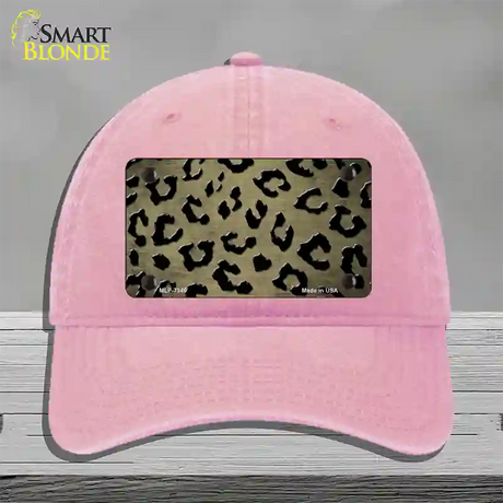 Gold Black Cheetah Oil Rubbed Novelty License Plate Hat Unconstructed Cotton / Pink