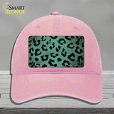 Mint Black Cheetah Oil Rubbed Novelty License Plate Hat Unconstructed Cotton / Pink