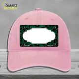 Green Black Cheetah Scallop Oil Rubbed Novelty License Plate Hat Unconstructed Cotton / Pink