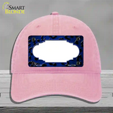 Blue Black Cheetah Scallop Oil Rubbed Novelty License Plate Hat Unconstructed Cotton / Pink