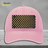 Brown White Small Dots Oil Rubbed Novelty License Plate Hat Unconstructed Cotton / Pink