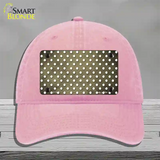 Gold White Small Dots Oil Rubbed Novelty License Plate Hat Unconstructed Cotton / Pink