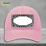 Black White Small Dots Scallop Oil Rubbed Novelty License Plate Hat Unconstructed Cotton / Pink