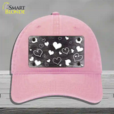 Black White Love Oil Rubbed Novelty License Plate Hat Unconstructed Cotton / Pink