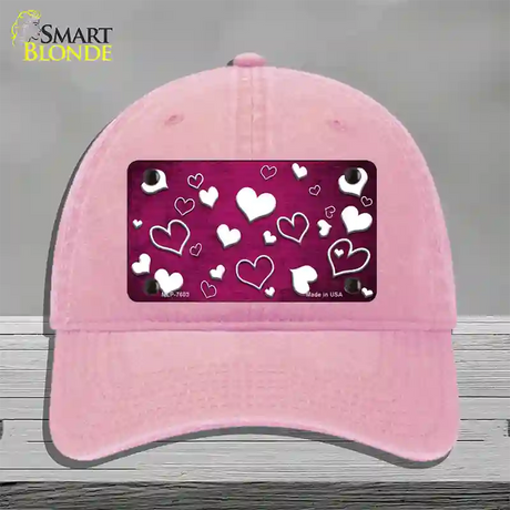 Pink White Love Oil Rubbed Novelty License Plate Hat Unconstructed Cotton / Pink