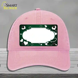 Green White Love Scallop Oil Rubbed Novelty License Plate Hat Unconstructed Cotton / Pink