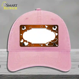 Orange White Love Scallop Oil Rubbed Novelty License Plate Hat Unconstructed Cotton / Pink