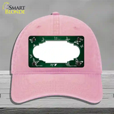 Green White Scallop Butterfly Oil Rubbed Novelty License Plate Hat Unconstructed Cotton / Pink