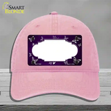 Purple White Scallop Butterfly Oil Rubbed Novelty License Plate Hat Unconstructed Cotton / Pink