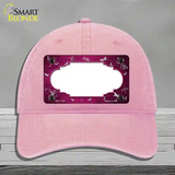 Pink White Dragonfly Scallop Oil Rubbed Novelty License Plate Hat Unconstructed Cotton / Pink