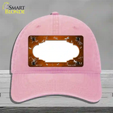 Orange White Dragonfly Scallop Oil Rubbed Novelty License Plate Hat Unconstructed Cotton / Pink