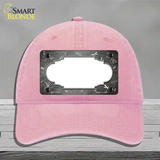 Gray White Dragonfly Scallop Oil Rubbed Novelty License Plate Hat Unconstructed Cotton / Pink