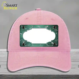 Mint White Dragonfly Scallop Oil Rubbed Novelty License Plate Hat Unconstructed Cotton / Pink