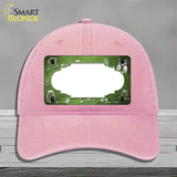 Lime Green White Owl Scallop Oil Rubbed Novelty License Plate Hat Unconstructed Cotton / Pink