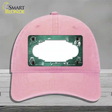 Mint White Owl Scallop Oil Rubbed Novelty License Plate Hat Unconstructed Cotton / Pink