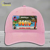 Honu Hawaii State Novelty License Plate Hat Unconstructed Cotton / Pink