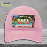 Naia Hawaii State Novelty License Plate Hat Unconstructed Cotton / Pink