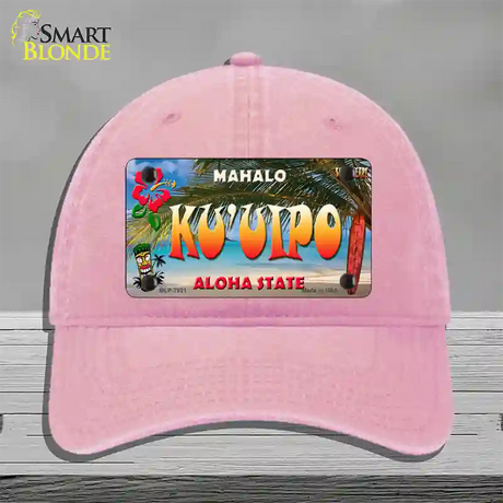 Ku uipo Hawaii State Novelty License Plate Hat Unconstructed Cotton / Pink