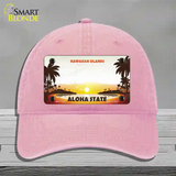 Hawaiian Islands Hawaii Blank State Novelty License Plate Hat Unconstructed Cotton / Pink