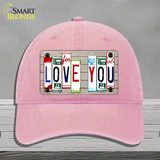 Love You License Plate Art Wood Novelty License Plate Hat Unconstructed Cotton / Pink