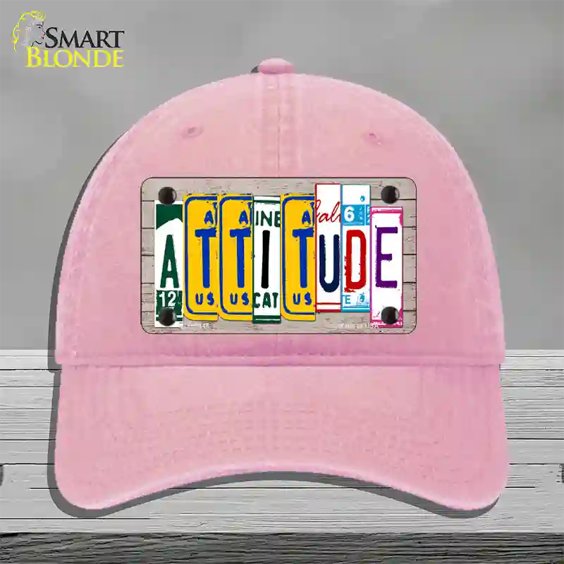 Attitude License Plate Art Wood Novelty License Plate Hat Unconstructed Cotton / Pink