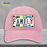 Family License Plate Art Wood Novelty License Plate Hat Unconstructed Cotton / Pink