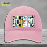 Country Gal Plate Art Novelty License Plate Hat Unconstructed Cotton / Pink