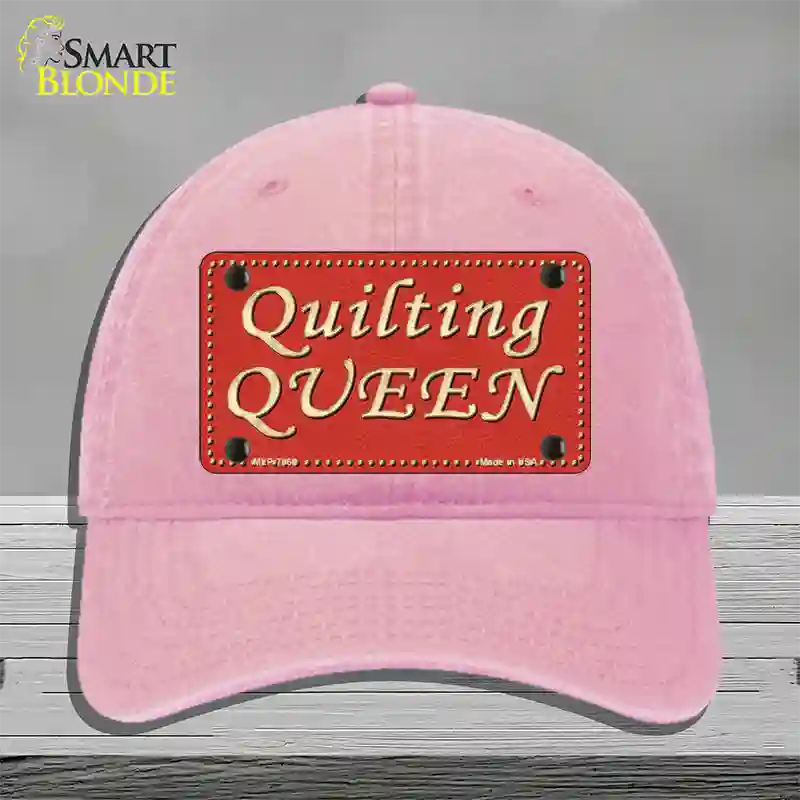 Quilting Queen Novelty License Plate Hat Unconstructed Cotton / Pink