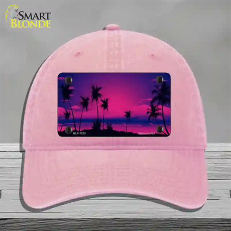 Sunset Pink Novelty License Plate Hat Unconstructed Cotton / Pink