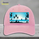 Sunset Blue Novelty License Plate Hat Unconstructed Cotton / Pink