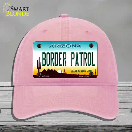 Border Patrol Arizona State Novelty License Plate Hat Unconstructed Cotton / Pink