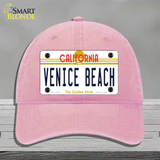 Venice Beach California Novelty License Plate Hat Unconstructed Cotton / Pink