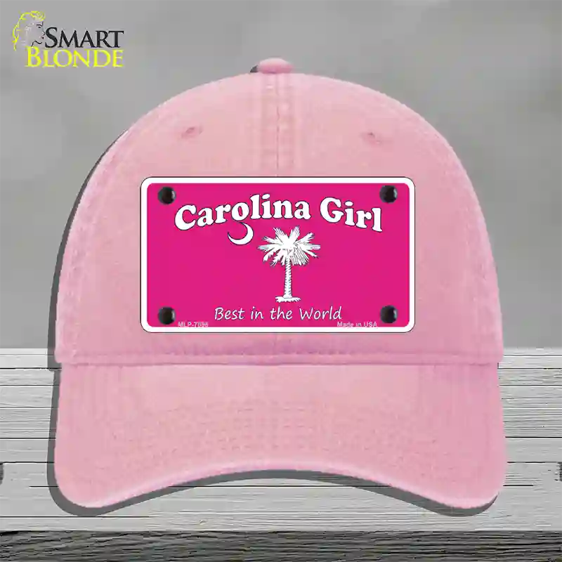 Carolina Girl Pink Novelty License Plate Hat Unconstructed Cotton / Pink