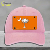 South Carolina Flag Orange Novelty License Plate Hat Unconstructed Cotton / Pink