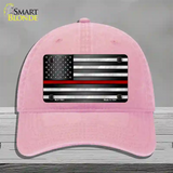 American Flag Thin Red Line Novelty License Plate Hat Unconstructed Cotton / Pink