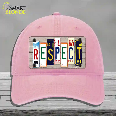 Respect Wood License Plate Art Novelty License Plate Hat Unconstructed Cotton / Pink